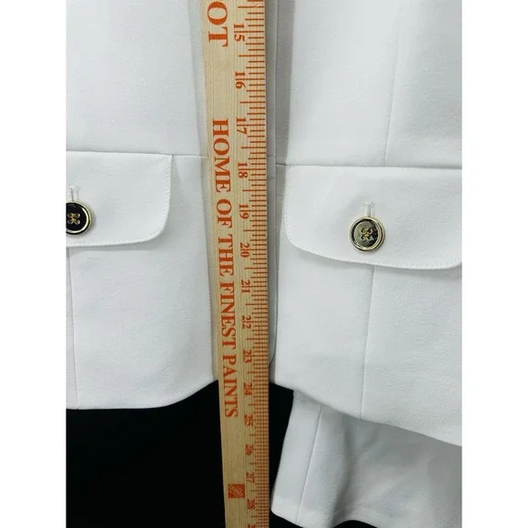 Le Suit Womans White 2-Piece Skirt Suit Set Sz 4 Lined Career Office - Picture 4 of 15